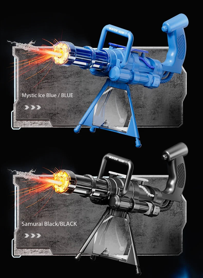 Electric Gatling LED Light Water Gun High-Speed Continuous Burst Rotating Summer Outdoor Beach Pool Party shooting Toy Gift