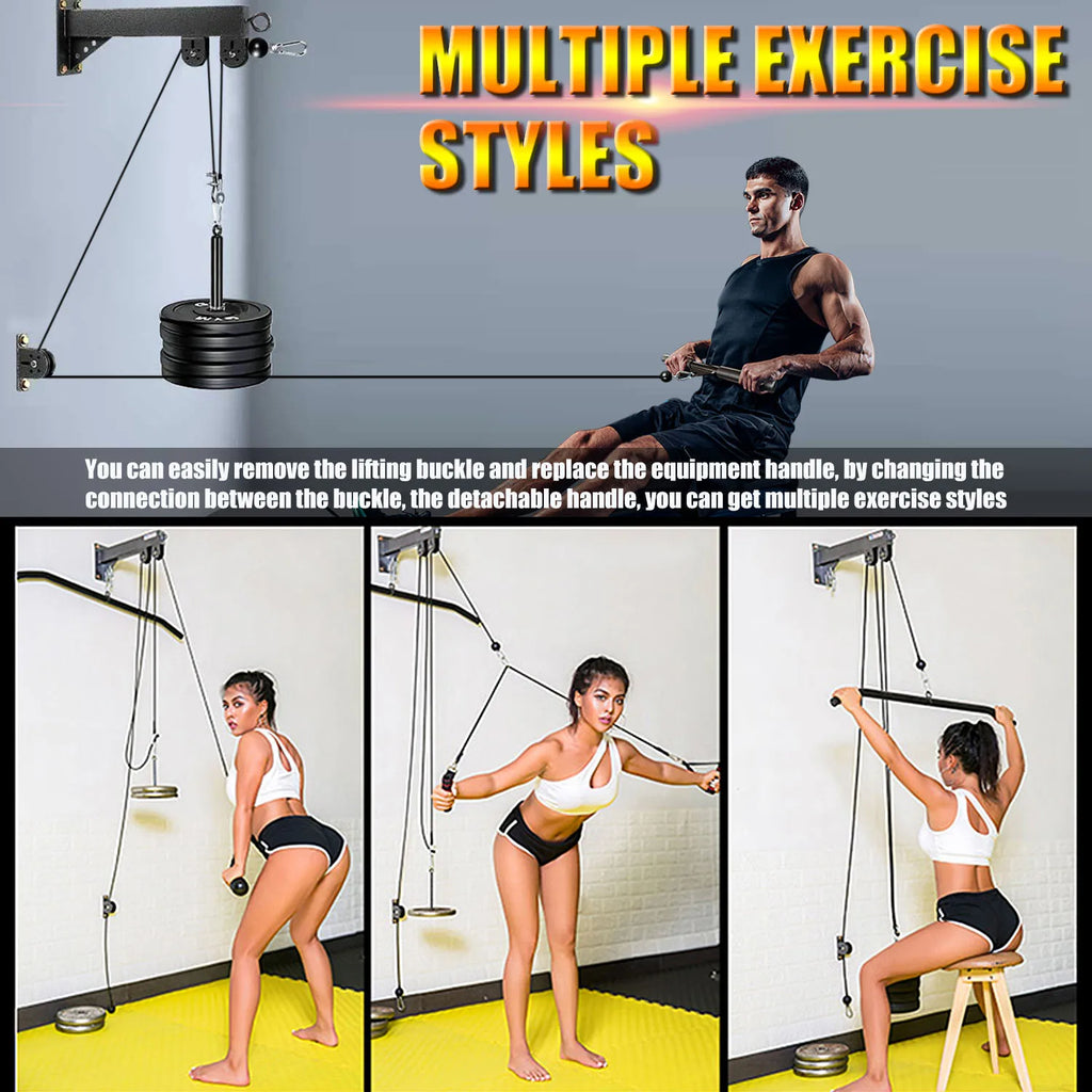 Fitness Wandmontiertes Rollensystem, Gewichtskabel-Rollensystem, Geeignet für Krafttraining im Fitnessstudio, Latzug, Fitness