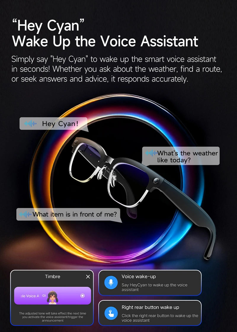 4K HD Upgrade Smart Glasses With Camera Video Recording AI Photo Recognition Bluetooth Call Translation Voice Sunglasses Men