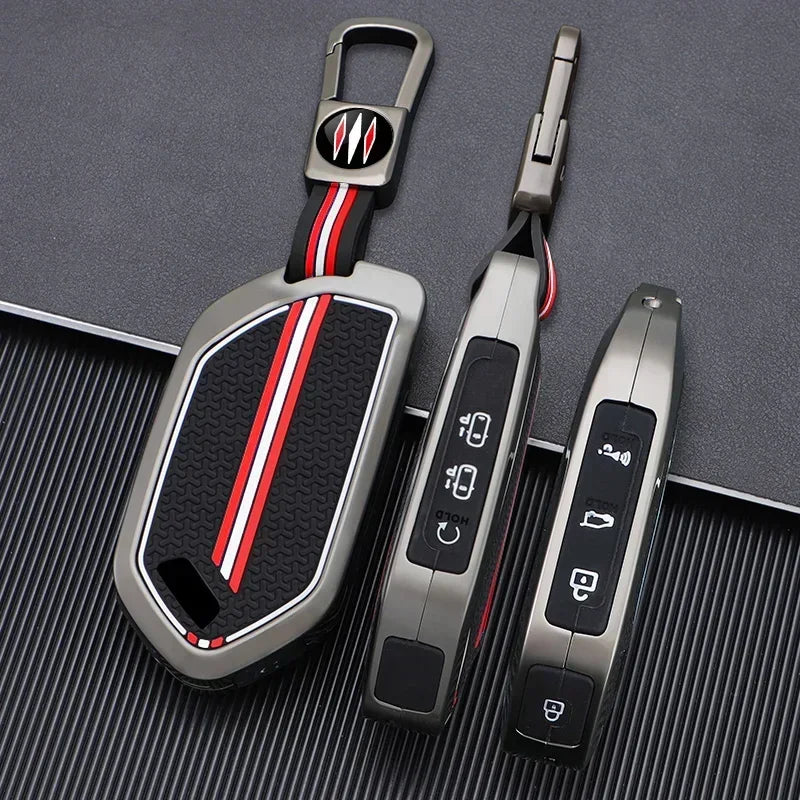 5/6/8/9 Buttons Zinc Alloy Car Key Case Cover For Kia EV9 Picanto Sorento MQ4 Carnival KA4 Morning K5 Carens 2024 RemoteKeychain