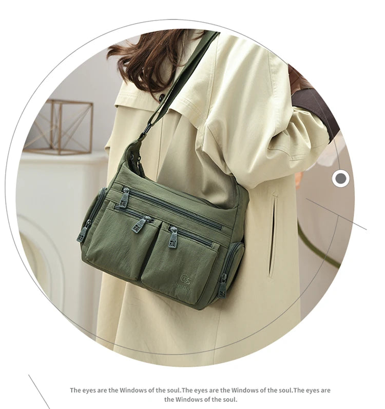 Nylon Crossbody Bag For Women Large Capacity Shoulder Bag Multi-pocket Female Bag Shopping Travel Lady Handbag Leisure Purse sac
