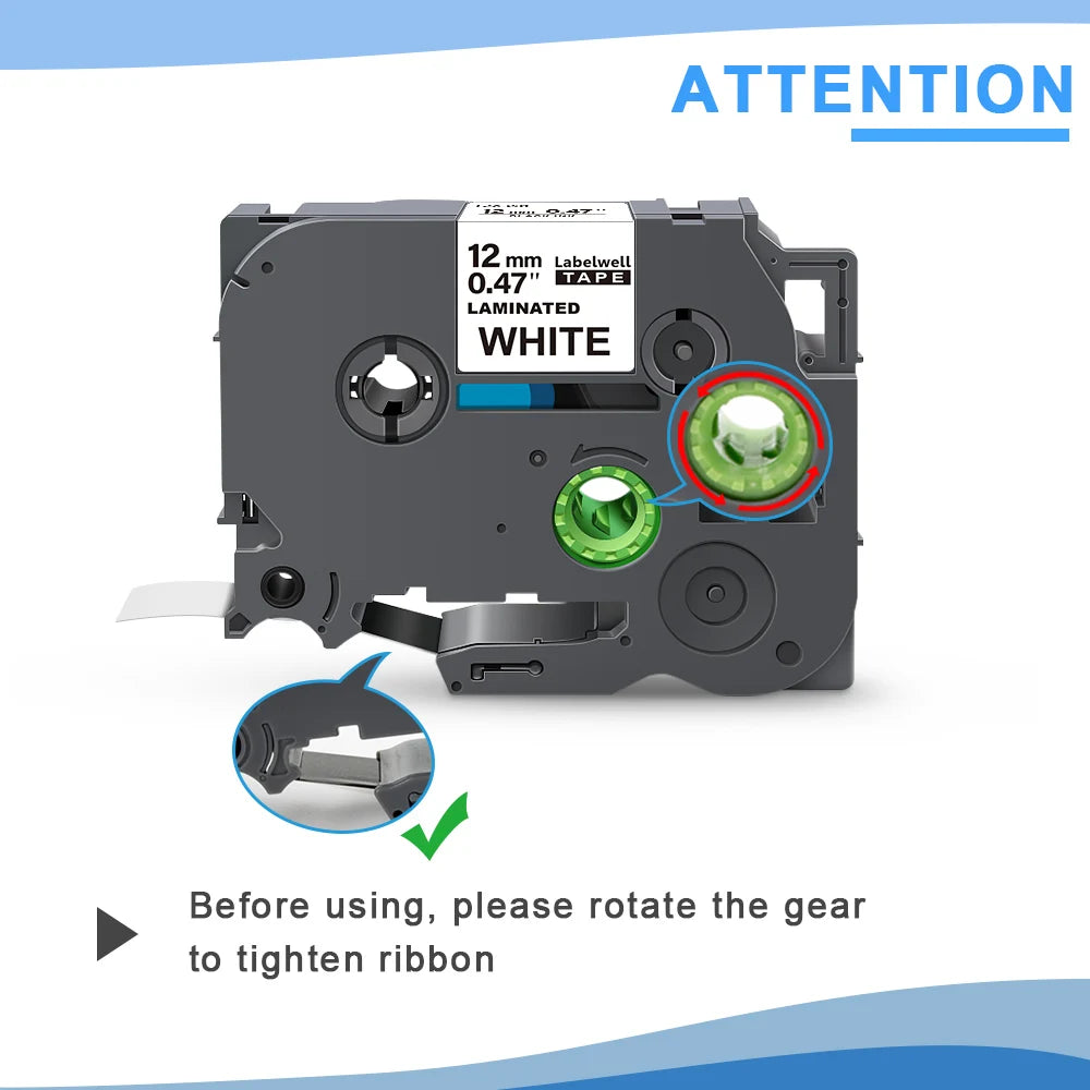 1Pcs 231 Compatible for Brother 231 221 211 Fx231 FX221 FX211 6/9/12mm Label Tape for Brother p touch PTH110 PTD210 Label Maker
