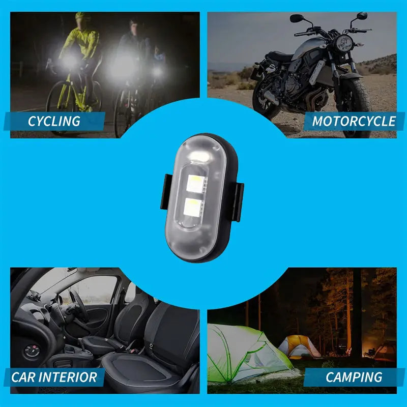 RGB Led Aircraft Strobe Light Remote Wireless Motorcycle Flash Light Warning Lights for Aircraft Airplane Helicopter Bike Car