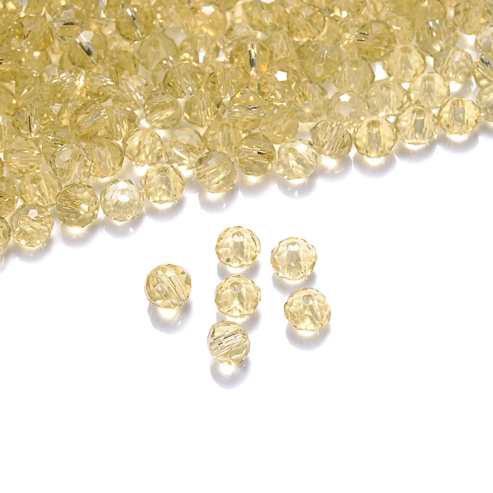 Cicifu Mix Green 3/4/6mm 40/120pcs Rondelle Austria Faceted Crystal Glass Beads Round Loose Beads for Jewelry Making Finding