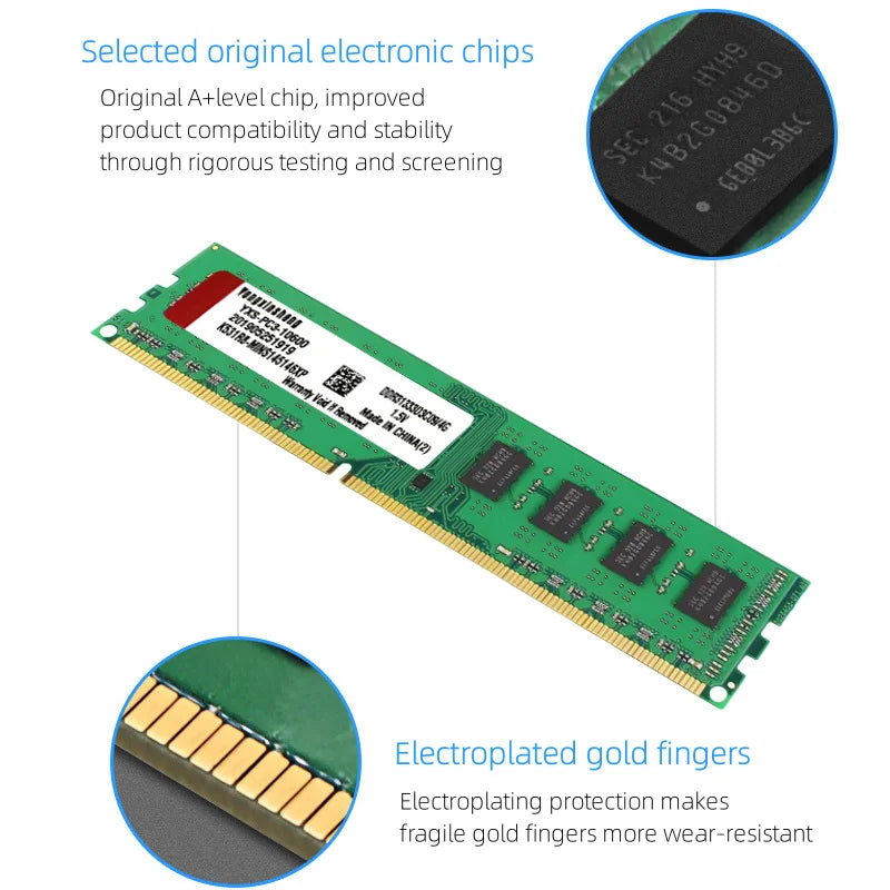 Yongxinsheng DDR3 RAM 4GB 8GB PC3 1333MHz 1600MHz Universal Desktop Memory DIMM 1.5v voltage