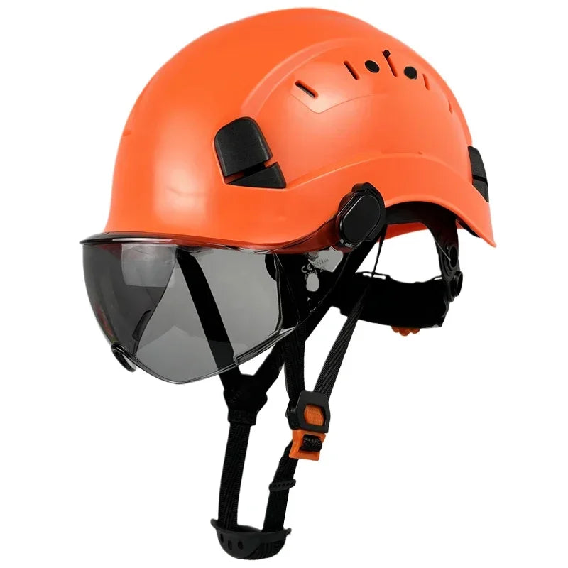 Safety Helmet With Goggles Men's Construction Hard Hat High Quality ABS Protective Helmets Work Cap For Working Climbing Riding