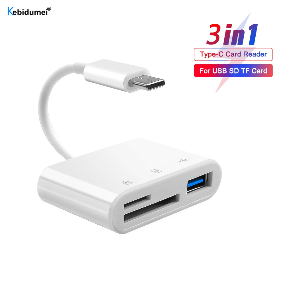 Type C Card Reader SD TF Memory Card Reader USB C OTG Adapter  High Speed Data transmitter for Phone 15 Macbook Smart Cell Phone