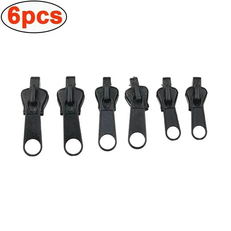 6pcs Universal Instant Fix Zipper Repair Kit Replacement Zip Slider Teeth Rescue Sewing Clothes Bag Zippers Tool Accessories
