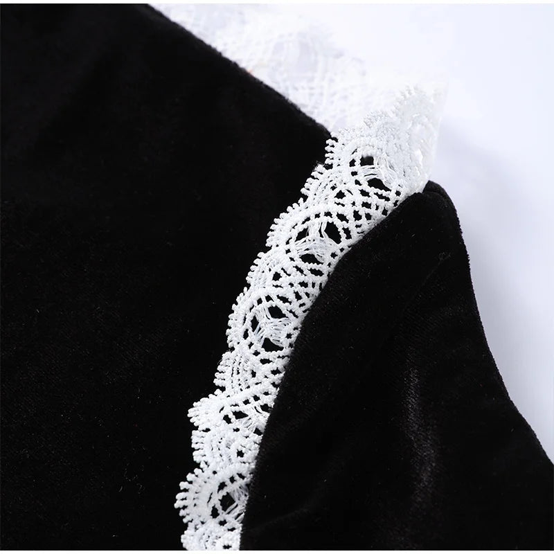 Square Collar Puff Sleeve Women Dress Patchwork Slim Pleated Lady Maxi Dresses 2026 Elegant Spring Vintage Female Vestidos