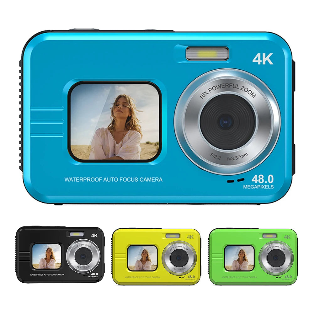 Waterproof High-Definition Camera 48 MP 2.7 Inch Video Camera Dual Screen 16X Zoom For Outdoor Sports Digital Camera
