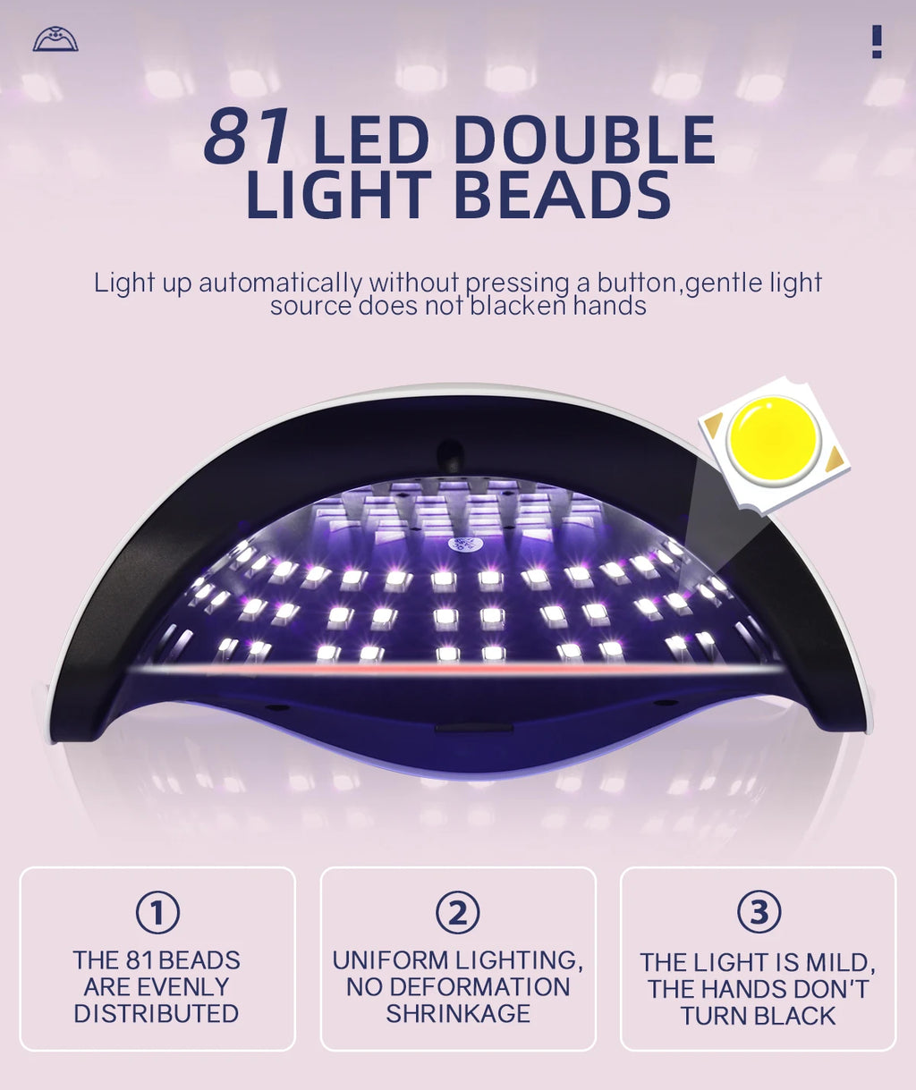 DianaBeauty 380W LED UV Lamp Dryer for Nails Gel Polish Drying Lamp with 4 Timer Setting Auto Sensor Professional Nail Light