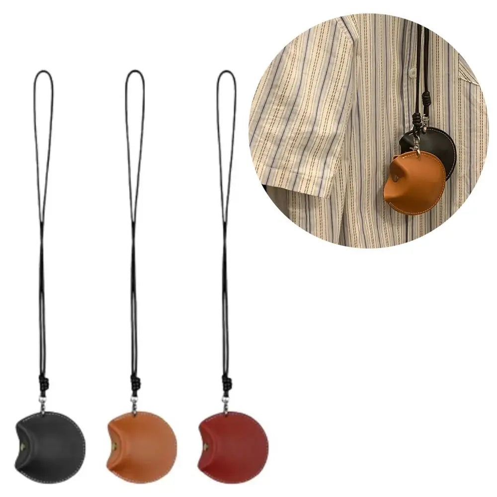 1PC Portable Headphone Organizer Bag Handy Small Object Storage Bag Hanging Neck Pouch Durable Multifunction Leather Coin Wallet
