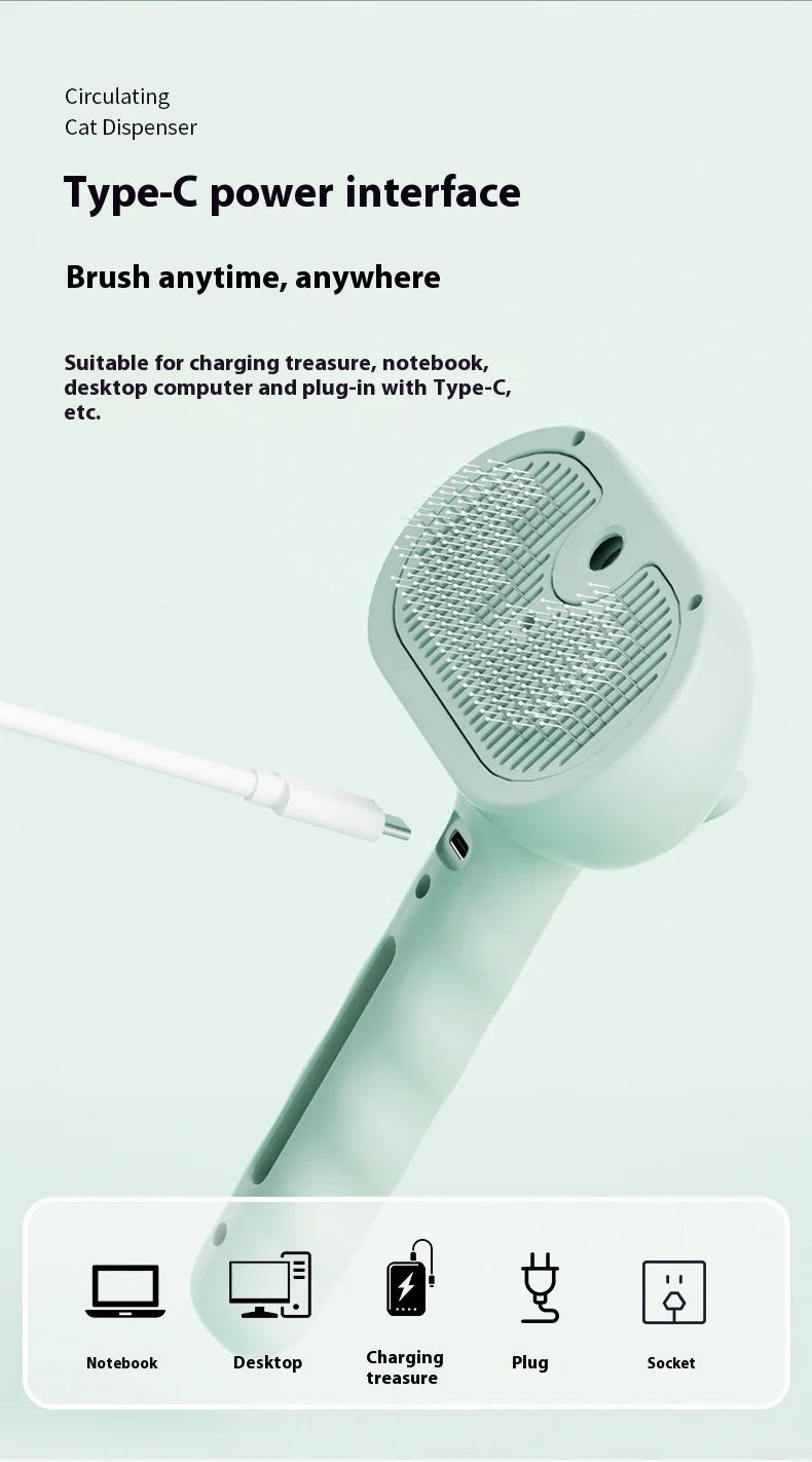 Pet Hair Removal Comb with Water Tank And Release Button Cat Dog Shedding Spray Steam Brush for Grooming