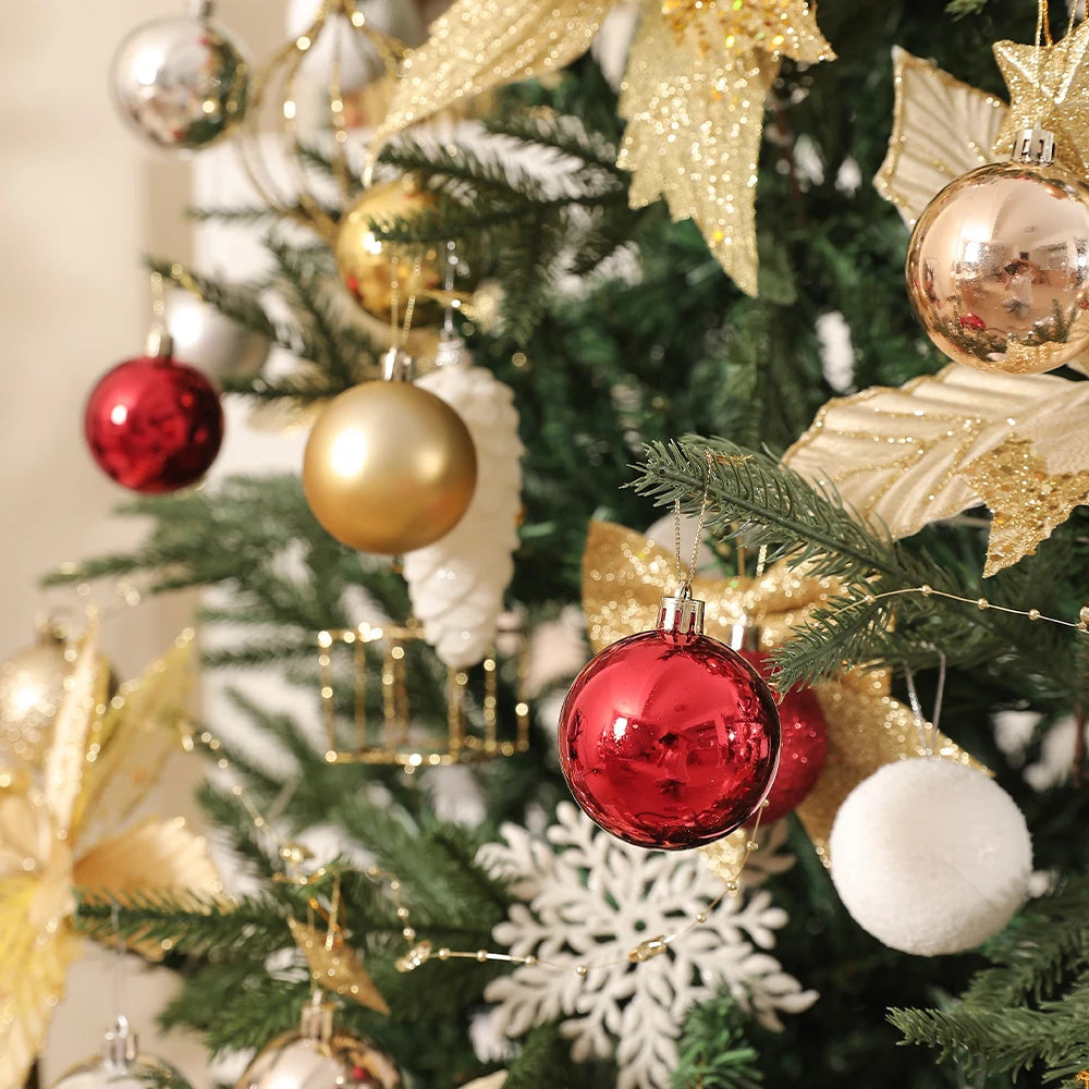 24Pcs/Box 3-4cm Christmas Balls Christmas Tree Ornament Ball Xmas Hanging Tree Pendant Home Party Decor New Year Gifts