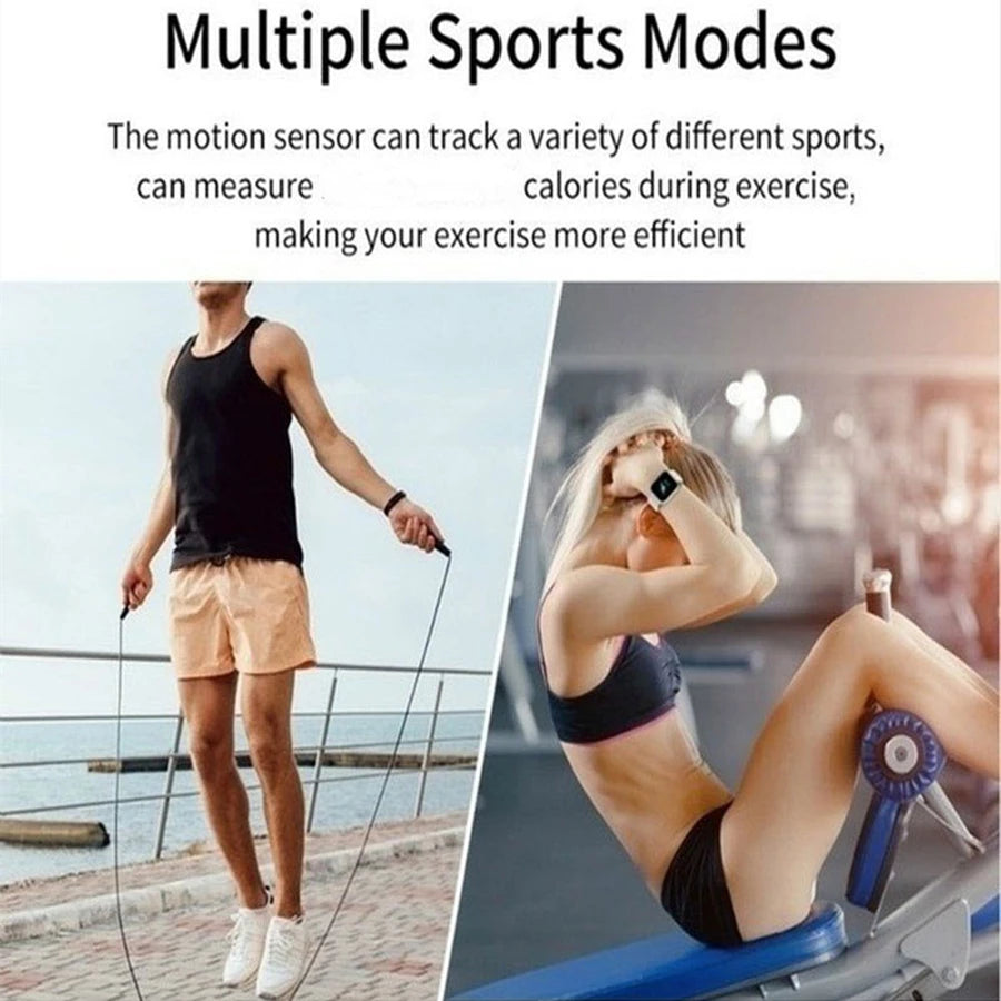 Slimhorlosie Vir Mans Vroue Polshorlosie Bluetooth Koppel Telefoon Musiekspeler Fiksheid Sport Armband Gesondheidsmonitor Digitale Horlosies