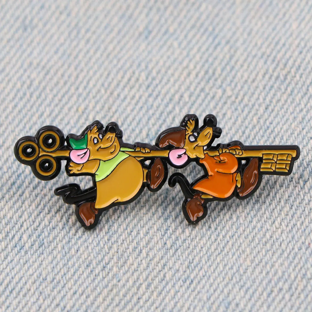 Fairy Tale Enamel Pins Cute Cartoon Mouse Brooches for Backpacks Clothing Lapel Badges Anime Jewelry Gift for Kids Women