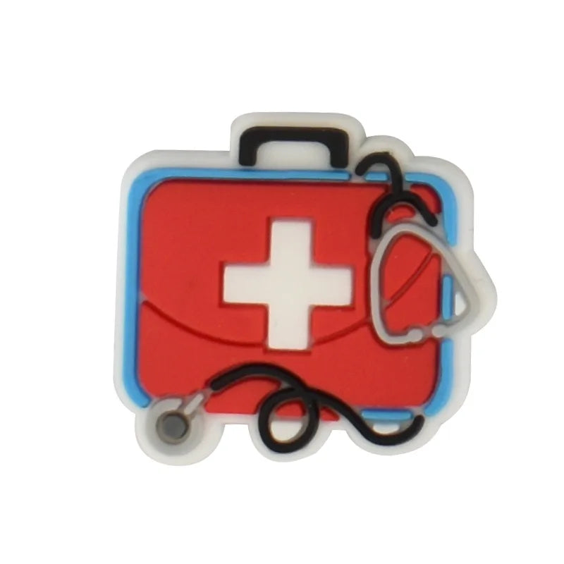 Doctors Nurses Medical Shoe Charms for Crocs Accessories Charms Clogs Bubble Slides Sandals PVC Shoe Decorations Party Gifts