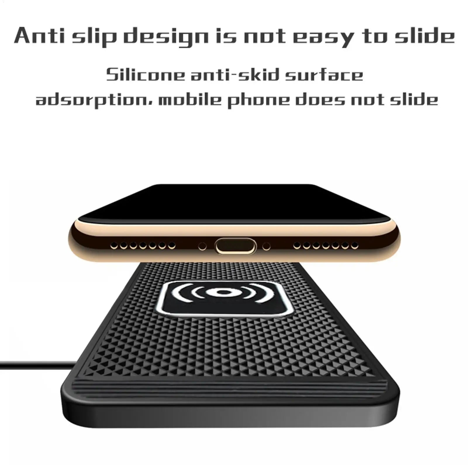 Wireless Phone Charger Wireless Car Charger Pad For Car 39 Inch Cable Automatic Sensing Non-Slip Charging Mat For Phone Vehicle