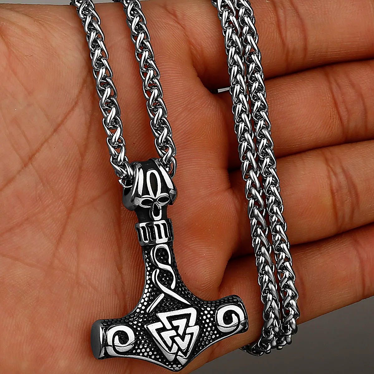 Original Viking Stainless Steel Thor Hammer Multiple Styles Domineering Unisex Necklace Pendant Boyfriend Gift Wholesale