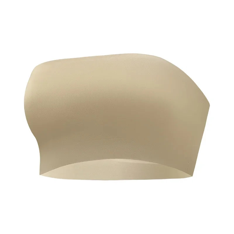 Women Tube Strapless Bra Chest Wrap Bandeau Unlined Seamless Breathable Comfortable Anti-skidding Ice Silk Bra Underwear Tops