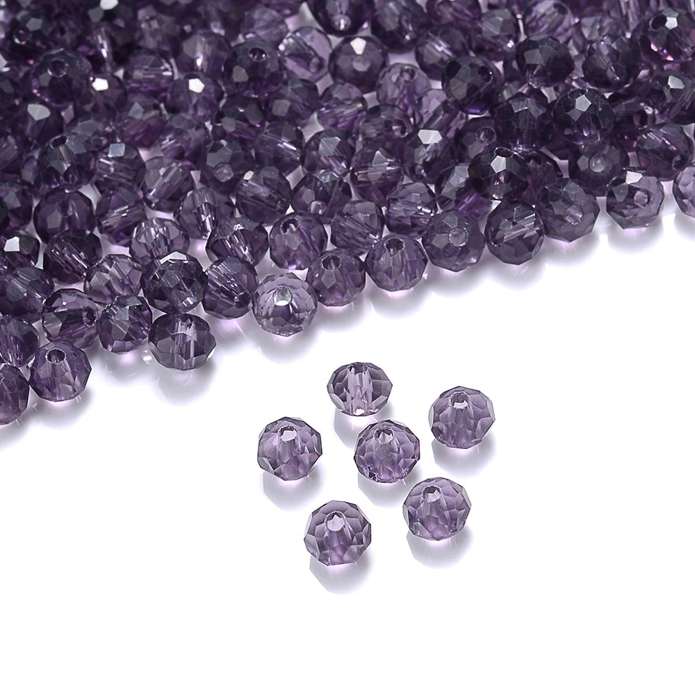Cicifu Mix Green 3/4/6mm 40/120pcs Rondelle Austria Faceted Crystal Glass Beads Round Loose Beads for Jewelry Making Finding