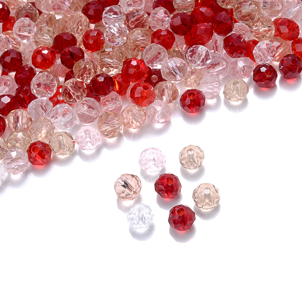 Cicifu Mix Green 3/4/6mm 40/120pcs Rondelle Austria Faceted Crystal Glass Beads Round Loose Beads for Jewelry Making Finding