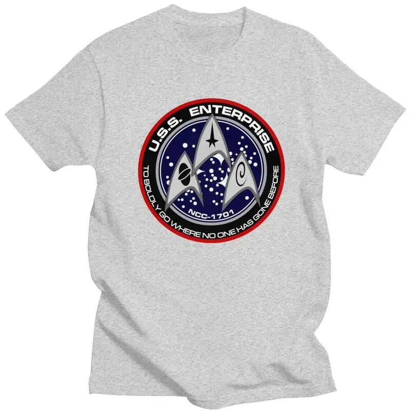 Custom Star Film T Shirts for Men Pre-shrunk Cotton Tee Tops Treks Movie Tshirt Short-Sleeve Graphic T-shirt Clothes