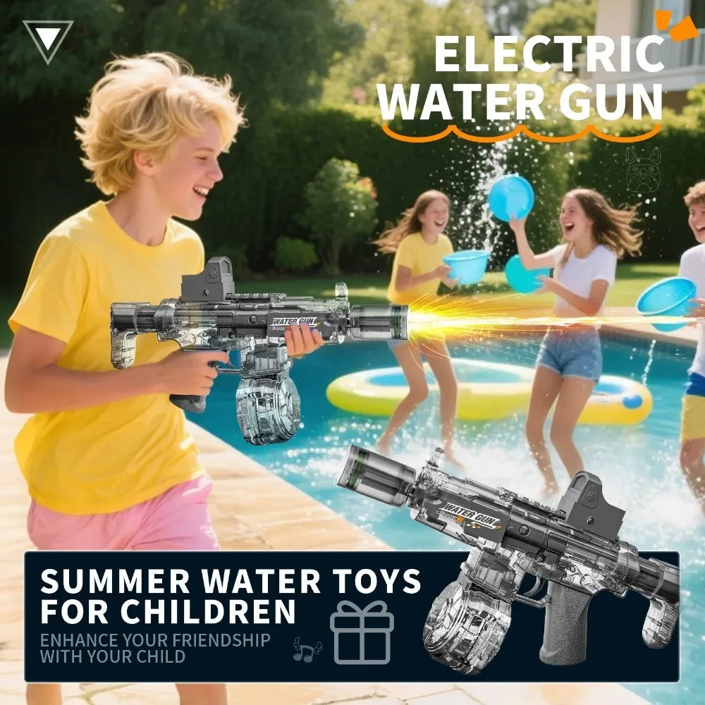 Simulated Flame Electric Water Gun Large Capacity Summer Beach Swimming Pool Outdoor Water Fighting Toy for Children Adults Gift