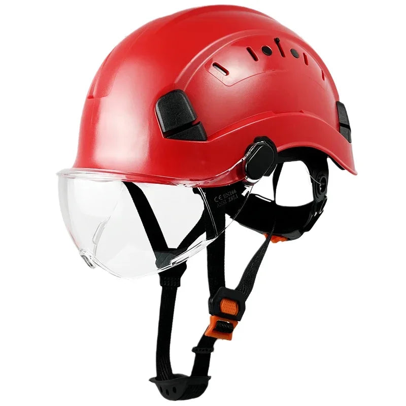 Safety Helmet With Goggles Men's Construction Hard Hat High Quality ABS Protective Helmets Work Cap For Working Climbing Riding