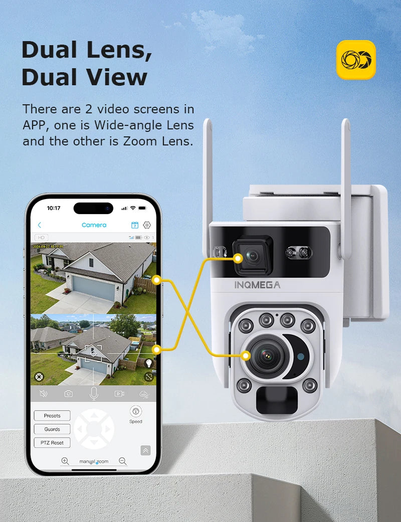 12MP 50X Zoom Dual Lens 4G SIM Solar Camera WIFI Outdoor Surveillance PTZ Human Detection Recording Security Night Vision Camera
