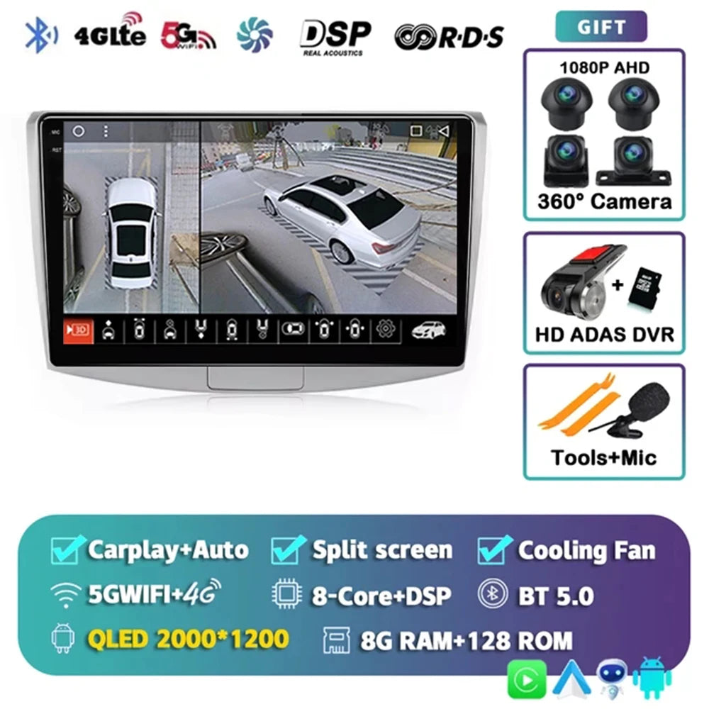 Android 16 For Volkswagen VW Passat B6 B7 CC 2007 2008 2009 2010-2016 Car Radio Navigation Multimedia Player DSP Auto Carplay