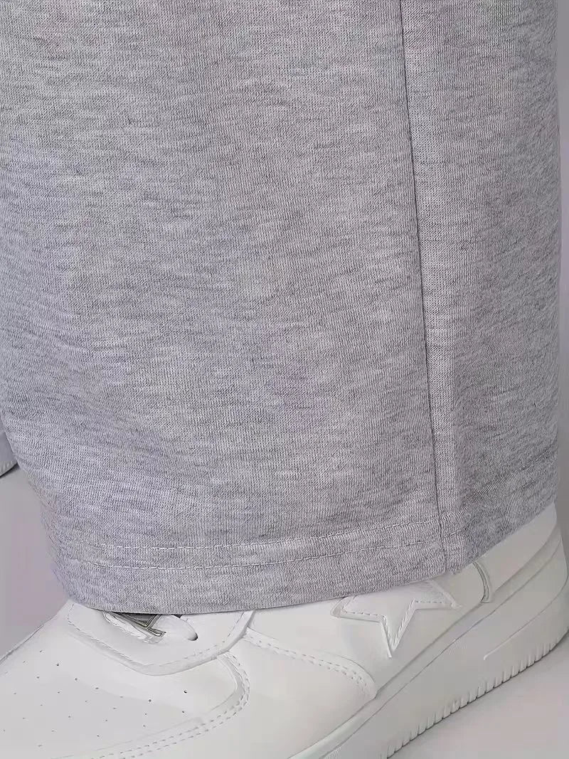 Comfortable Men's Straight Leg Sweatpants Y2K Retro Style Loose Fit Joggers Hip Hop Casual Pants with Big Pockets