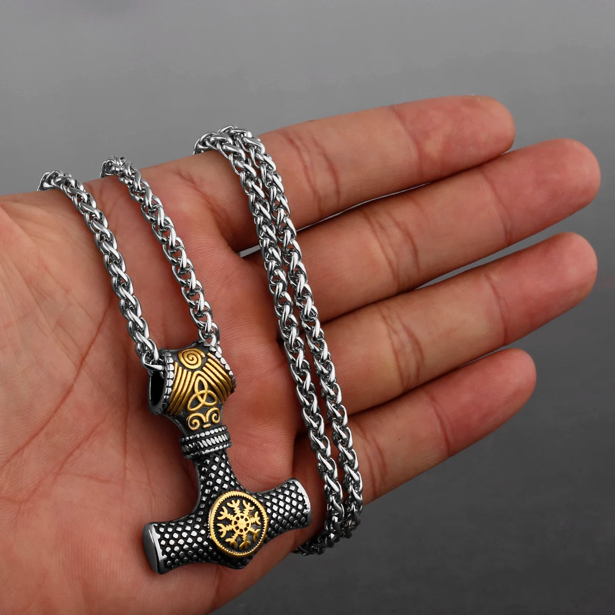 Original Viking Stainless Steel Thor Hammer Multiple Styles Domineering Unisex Necklace Pendant Boyfriend Gift Wholesale