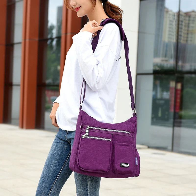 Women Crossbody Bag Nylon Waterproof Versatile Handbag Female Simple Shoulder Bag Travel Large Capacity Messenger Bag Purse Bags