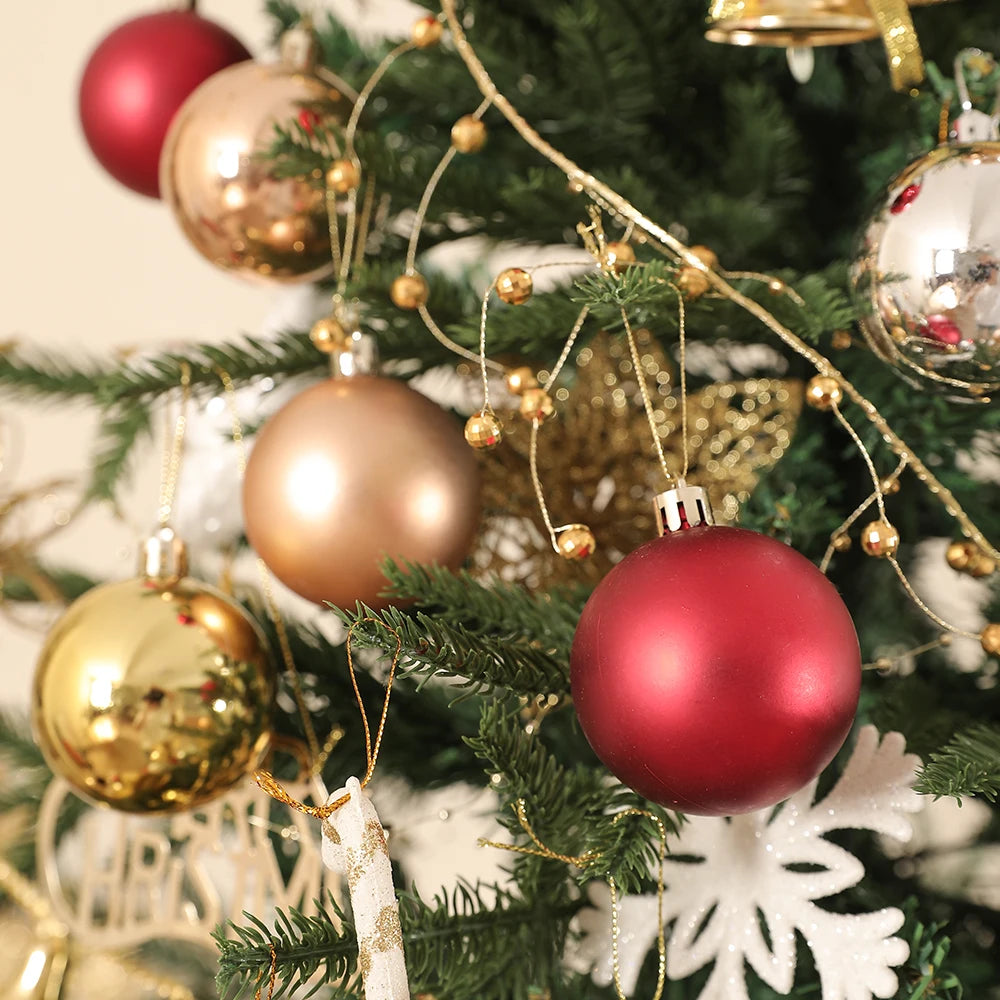 24Pcs/Box 3-4cm Christmas Balls Christmas Tree Ornament Ball Xmas Hanging Tree Pendant Home Party Decor New Year Gifts