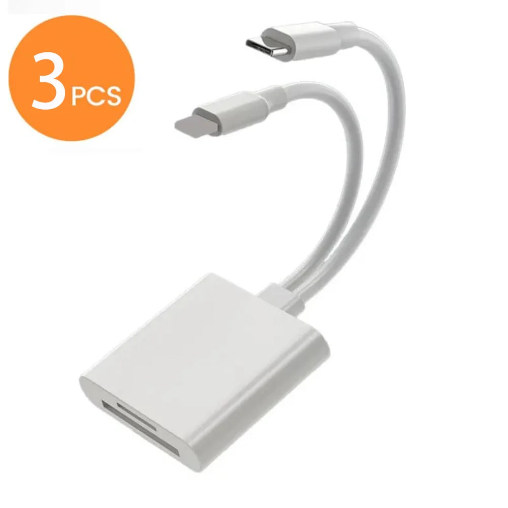 3-in-1 Lightning TypeC To SD & TF Card USB Camera AdapterFor iPhone iPad Card Reader USB Dongle for USB Flash Plug Play