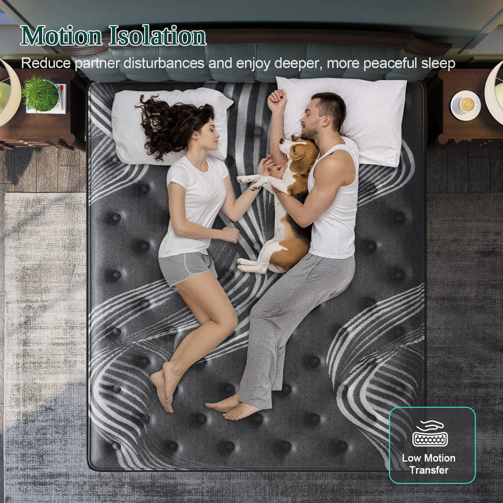 12"14" Gel Memory Foam Hybrid Pocket Spring Mattress Twin Full Queen King Bed Mattress In A Box, Medium Firm Motion Isolation