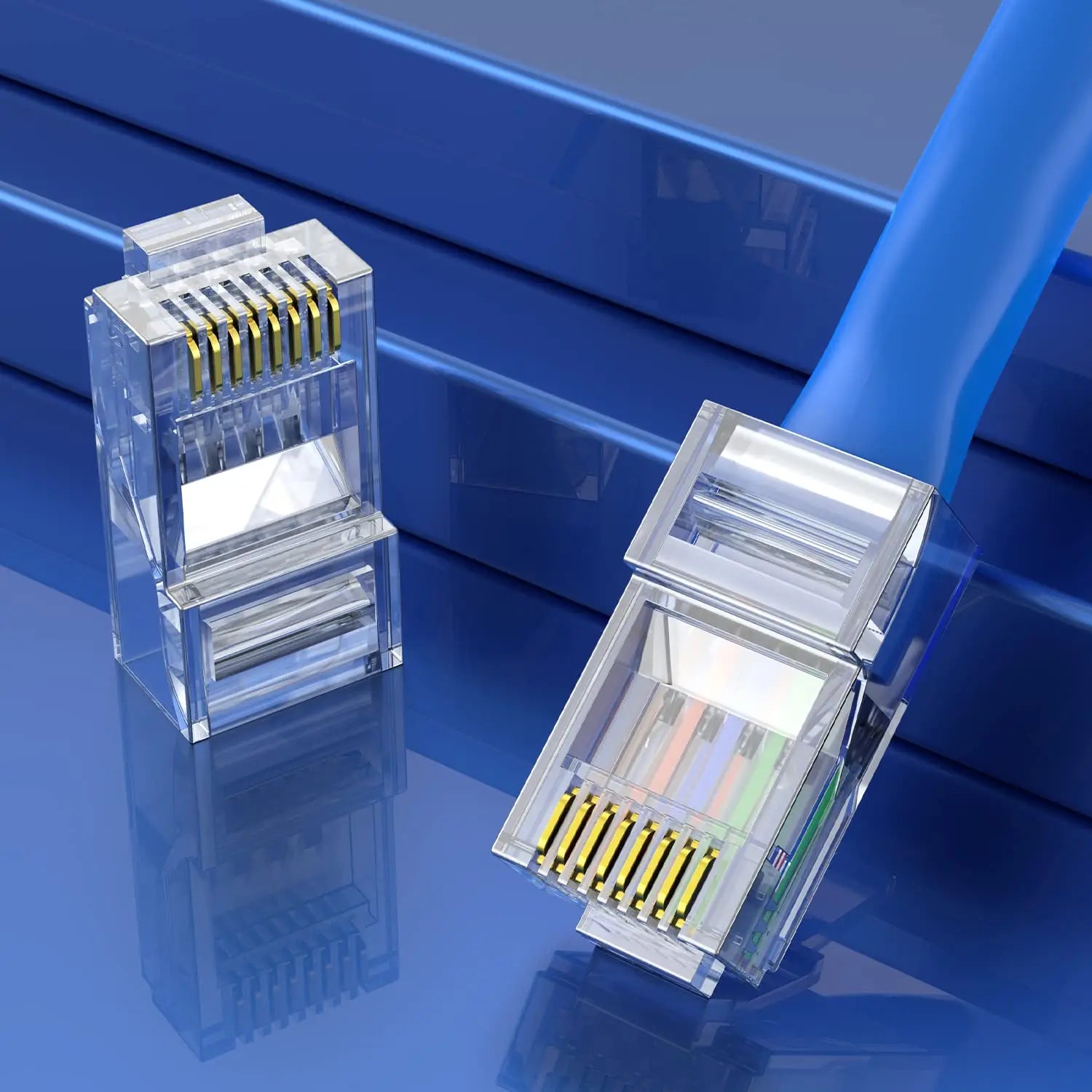 ZoeRax 50pcs Cat6 RJ45 Ends Cat6 Connector, Cat6 / Cat5e RJ45 Connector, Ethernet Cable Crimp Connectors UTP Network Plug