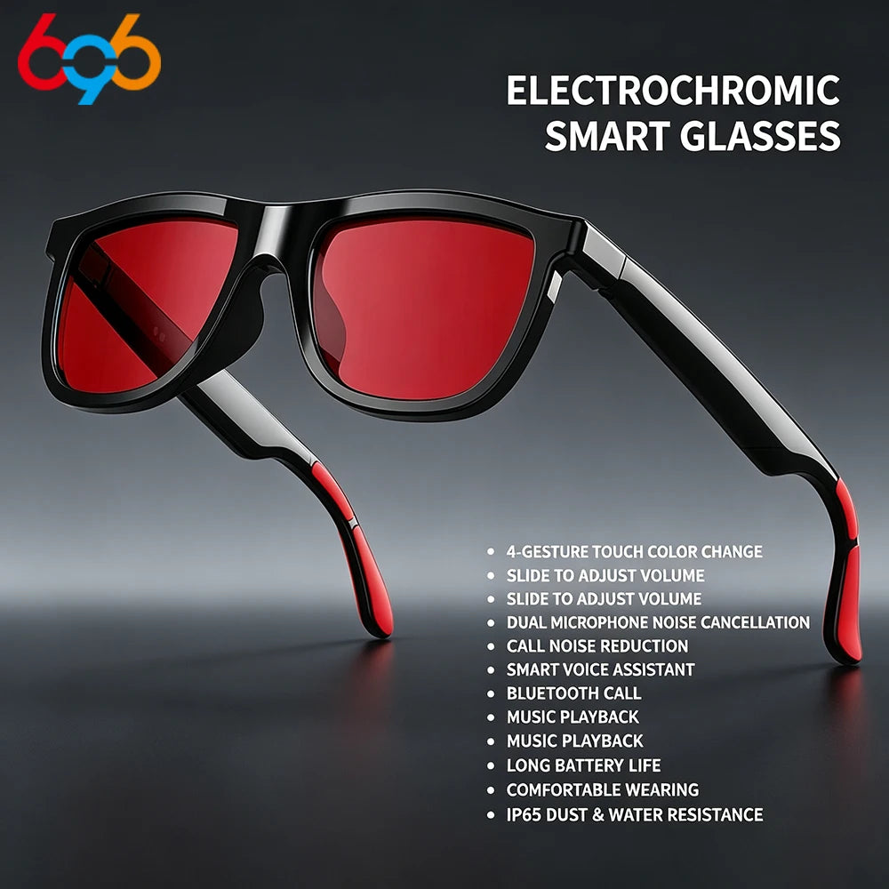 AI Translation Smart Audio Glasses Touch To Color Changing IP65 Sunglasses Noise-reducing HD Call Eyewear Men Women Music Play
