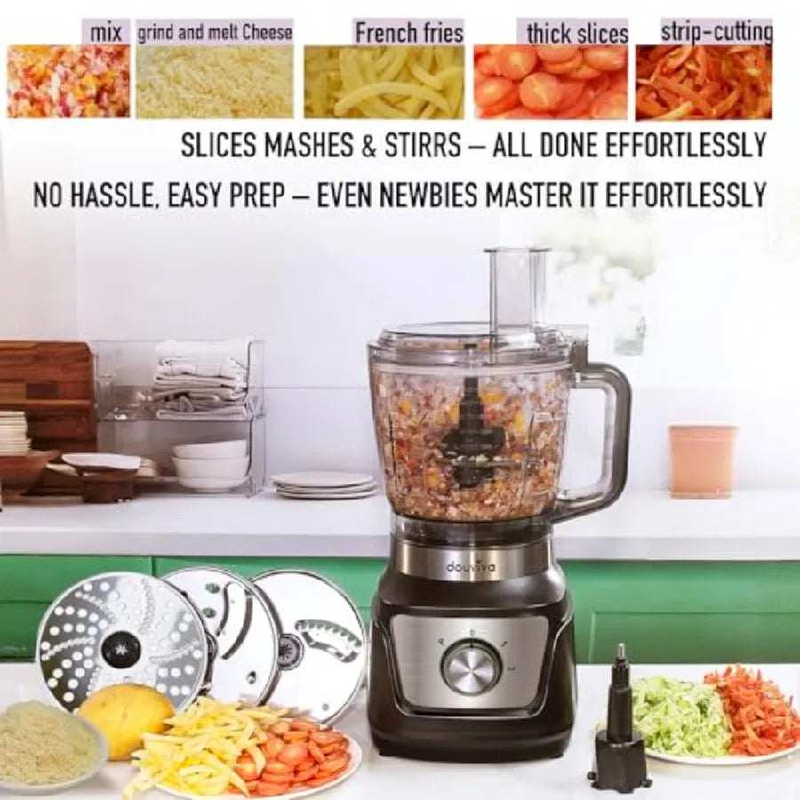 Blender Food Processor Combo 1000W 68oz Processor Bowl with 24oz To-Go Lid Cup for Smoothies Shakes Mixing Shredding Slicing Ch
