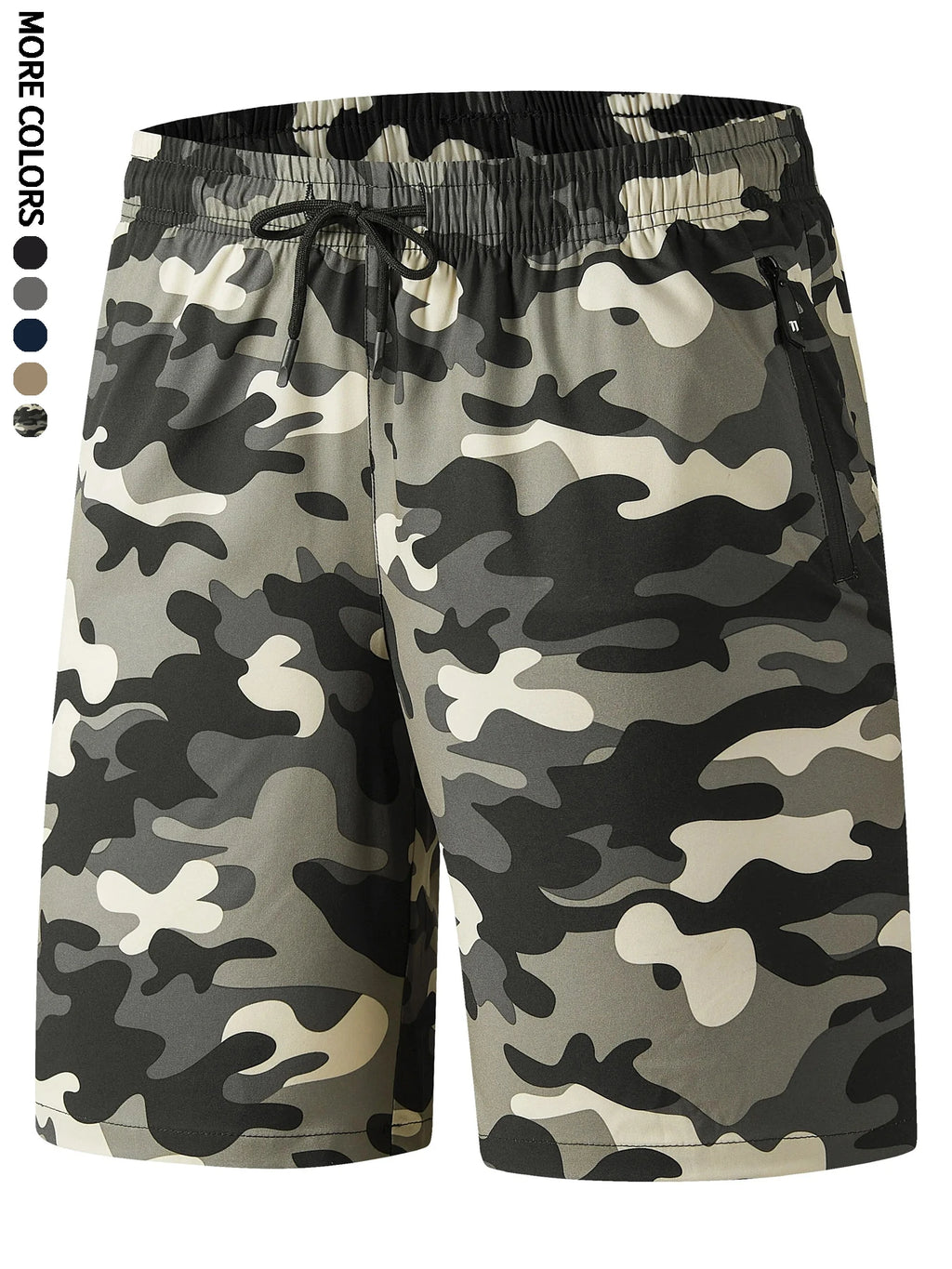 Men's Summer Drawstring Quick Dry Shorts For Running,Breathable With Zipper Pockets,Fitness, Training7022