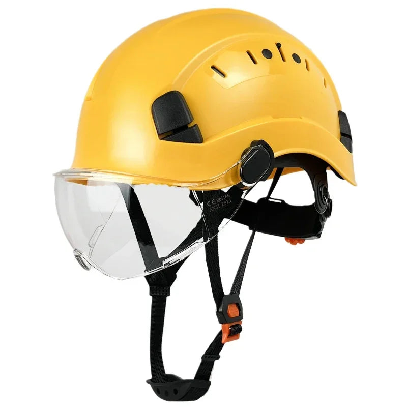 Safety Helmet With Goggles Men's Construction Hard Hat High Quality ABS Protective Helmets Work Cap For Working Climbing Riding