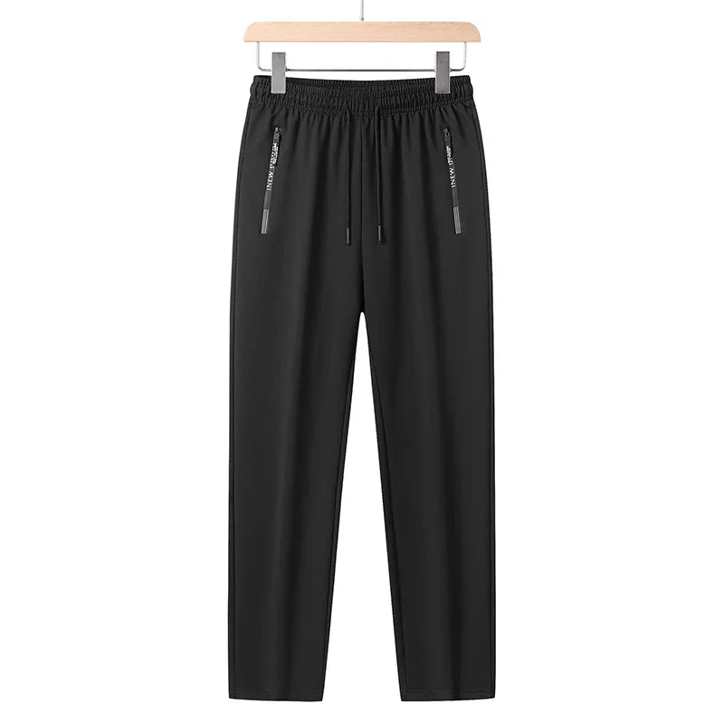 Herren Sommerhose große Größen, Kordelzug, Stretch, Sport-Jogger, Herren, große Übergröße, Reißverschlusstasche, 4XL 5XL 6XL 7XL 8XL, Grau, Schwarz
