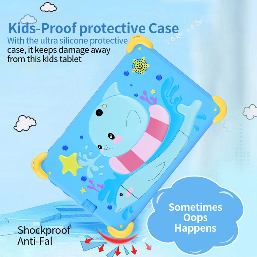 New 7 Inch 5G Pad Cartoon Pattern Kids' tablets Android Learning Education Tablet PC Kids-Proof protective Case Tablet 4000mAh