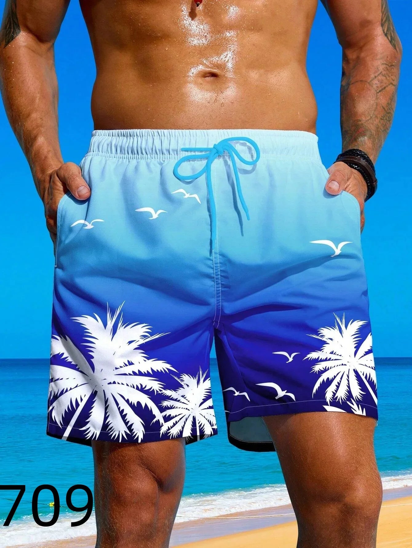Men 3D Graffiti Print Sport Quick-dry Waterproof Harajuku Surf Trend Loose Casual Vacation Parent-child Beach Short Pants Summer