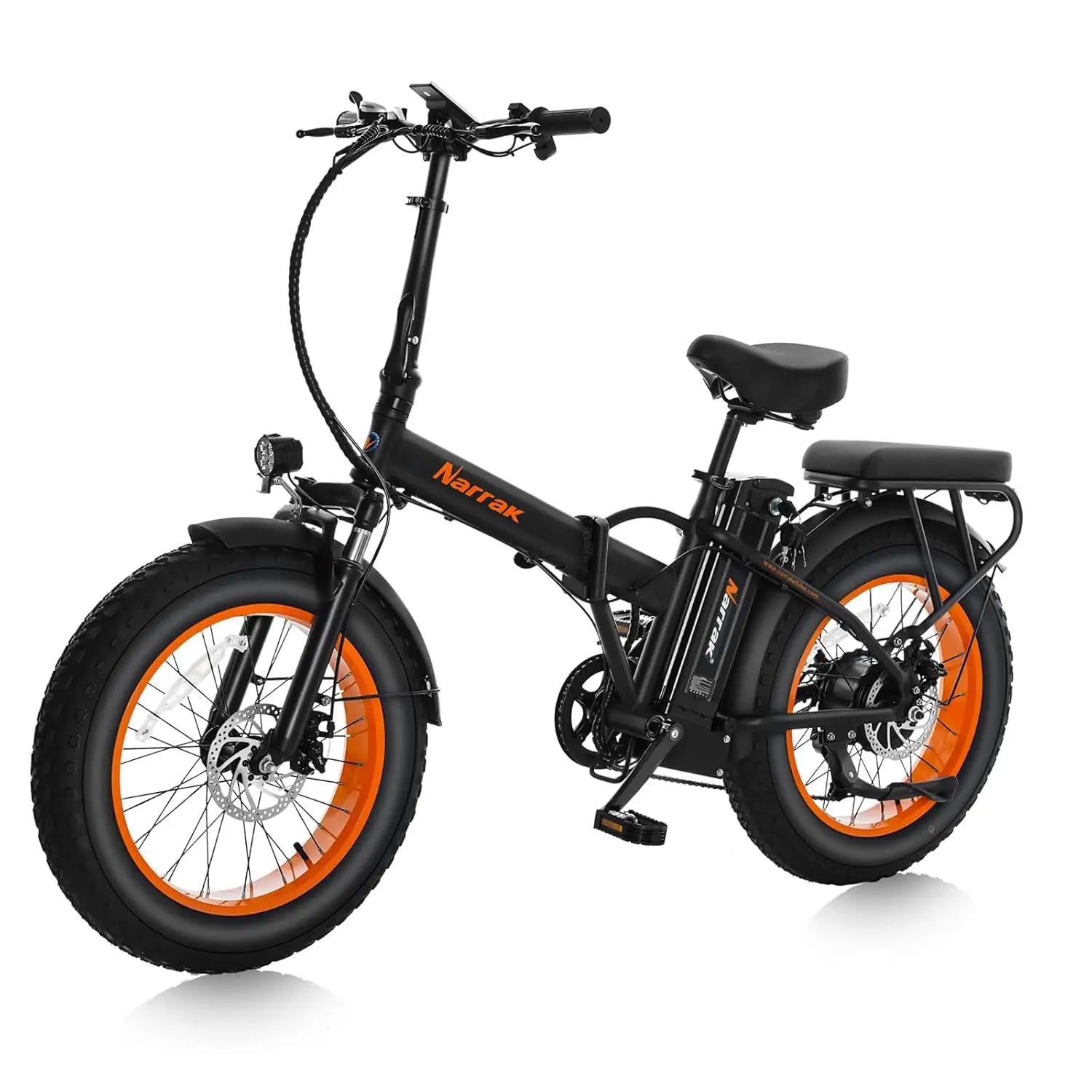 Fat Tire Folding Electric Bike 48V 624Wh Removable Battery 1100W Motor 20mph Suspension Step-Thru Frame, Custom
