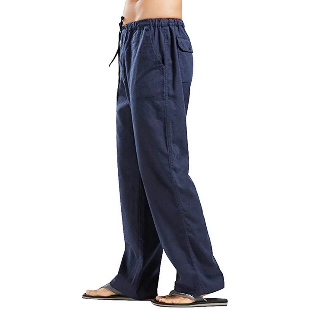 Men's Pants Loose Cool Casual Long Pants Elastic Waist Long Pant Casual Large Size Streetwear Lightweight Trousers