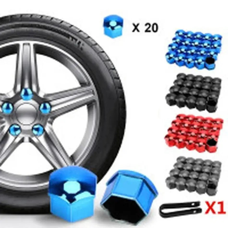 20 Stück/Set 17 mm Radmutternabdeckungen für Autos Rostschutz Bolzenfelgen Abdeckungen Auto-Naben-Schraubkappen Außenverkleidung Staubschutz