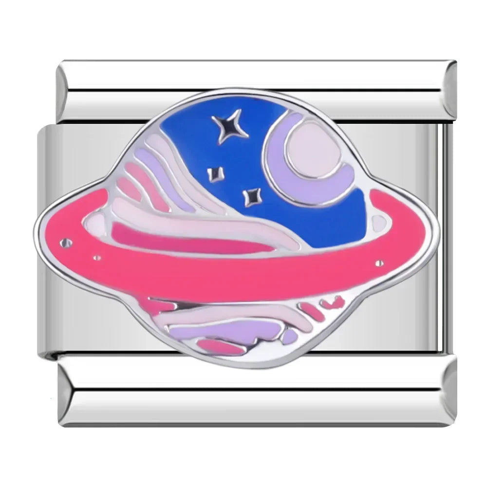 Hapiship 2023 Sweet Colour Star Dolphin Octopus Italian Charm Links Fit 9mm Stainless Steel Bracelet Jewelry DIY Making DJ596