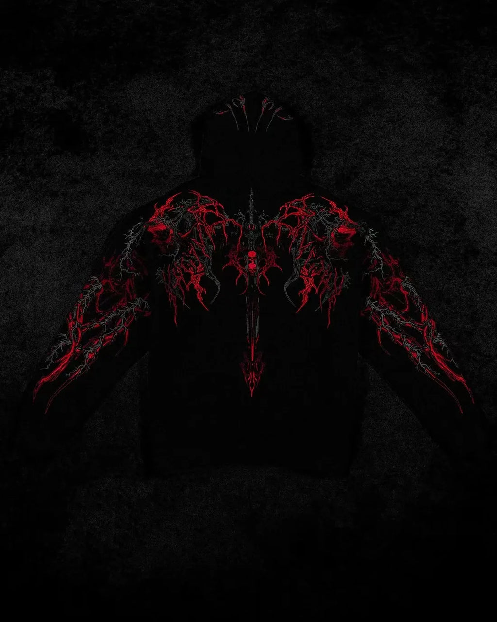 2025 Nuwe Amerikaanse Styl Mans Hooded Sweatshirt Modieuse Handelsmerk Donker Styl Sport Fiksheid Hoë Straat Herfs Winter Mans Sweatshirt